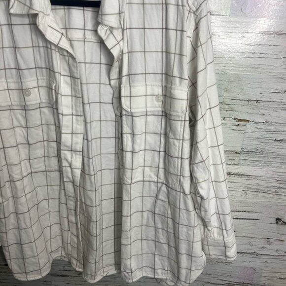 Everlane jacket shirt shacket White Grid Pattern Womens Shirt size large - Picture 3 of 8